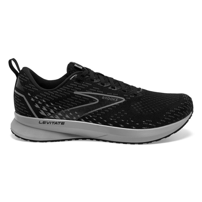 Brooks Levitate 5 Men's Road Running Shoes - Black/Ebony/Grey/Charcoal (84701-VXIU)